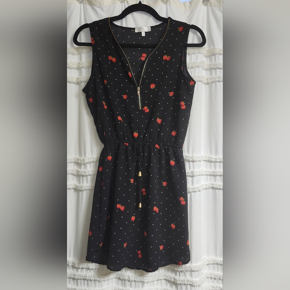 Black and Red Strawberry Women's Dress. Final Price